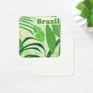 Stil semester i Brasiliens regnskog Vintage Fyrkantigt Visitkort
