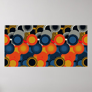 stil sömlösa mönster-geometriska cirklar i poster