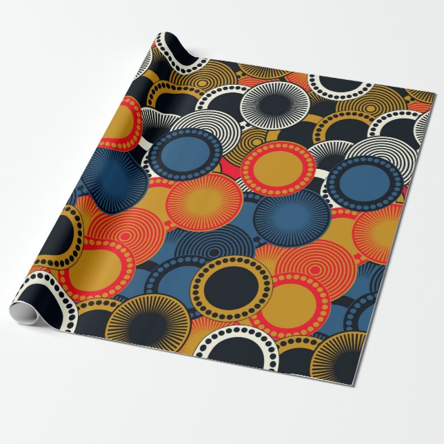 stil sömlösa mönster-geometriska cirklar i  presentpapper (Utrullad)