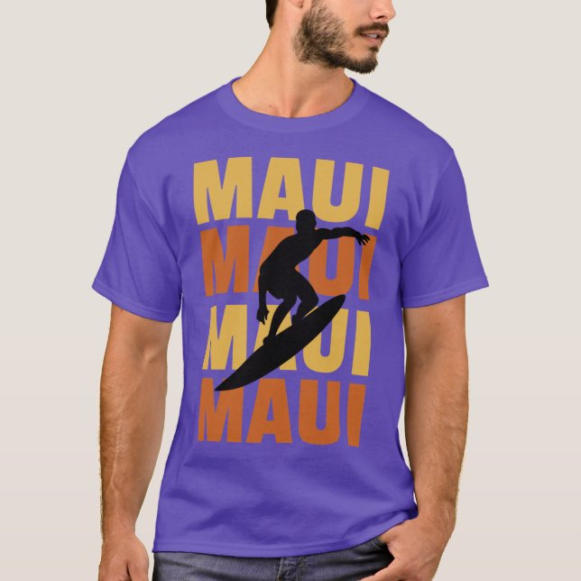 Stil Surfing Beach, hawaiian Islands Surfa T Shirt (Framsida)