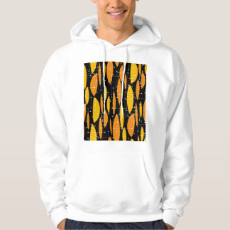 Stil, svart orange, geometriskt mönster. hoodie