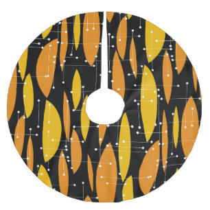 Stil, svart orange, geometriskt mönster. julgransmatta borstad polyester