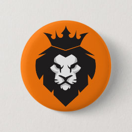 Stil Svarta och vita Kung Lejona med Krona-knapp Knapp