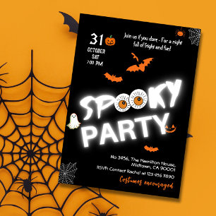 Stil-taloky-fladdermus spöket Halloween vid Glow-i Inbjudningar