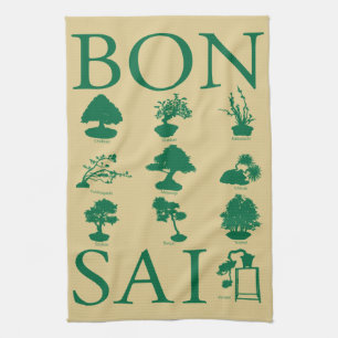 Stilar i Bonsai Träd Kökshandduk
