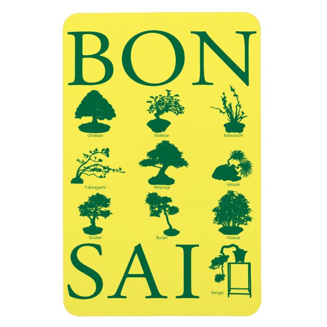 Stilar i Bonsai Träd Magnet (Vertikal)