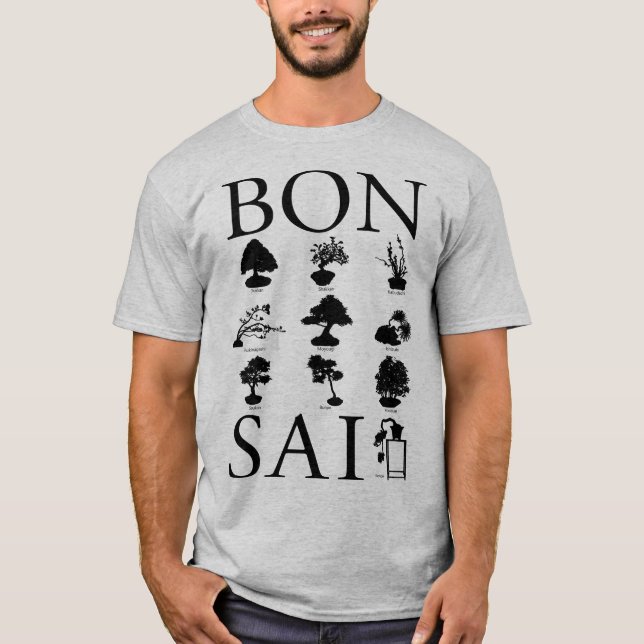Stilar i Bonsai Träd T Shirt (Framsida)
