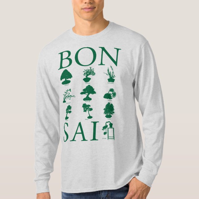 Stilar i Bonsai Träd T Shirt (Framsida)