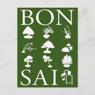 Stilar i Bonsai Träd Vykort