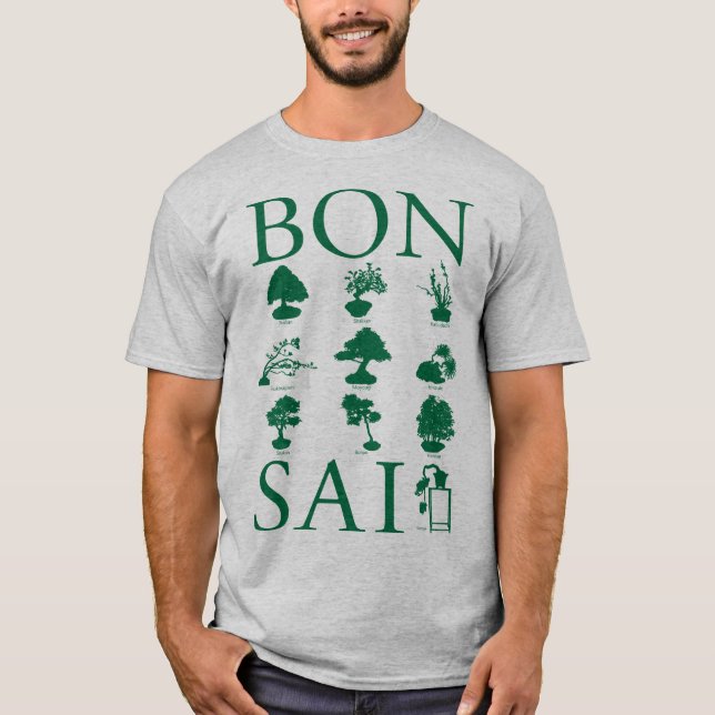 Stilarna Bonsai Träd T Shirt (Framsida)