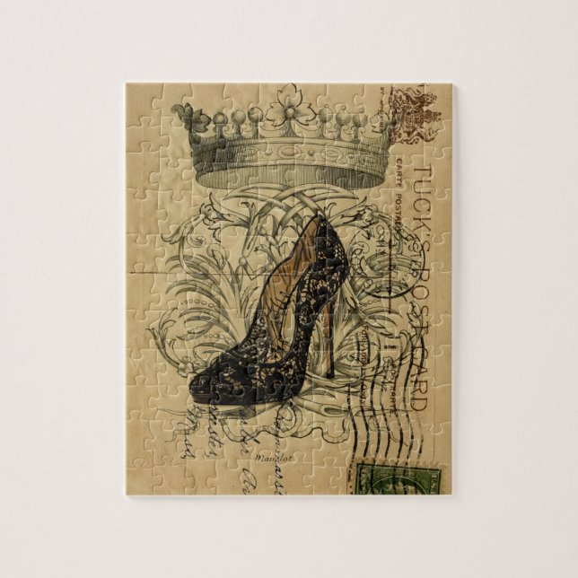 stilett för drottning för vintagekronamode pussel (Vertikal)