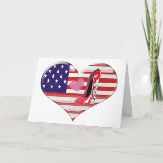 Stiletten för den amerikanhjärtaflagga och kort