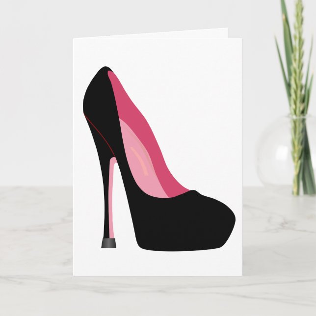 STILETTO HÖGT HÖGT SHOE BLANK GREETING CARD KORT (Framsida)