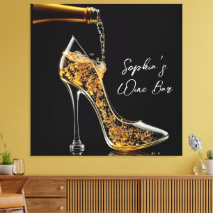 Stiletto och Sparkling Vin-Vin Pub Canvastryck