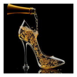 Stiletto och Sparkling Vin-Vin Pub Perfect Poster