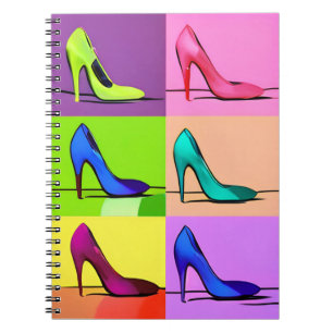 Stiletto-pumpar, affischkonst med höga klackar anteckningsbok