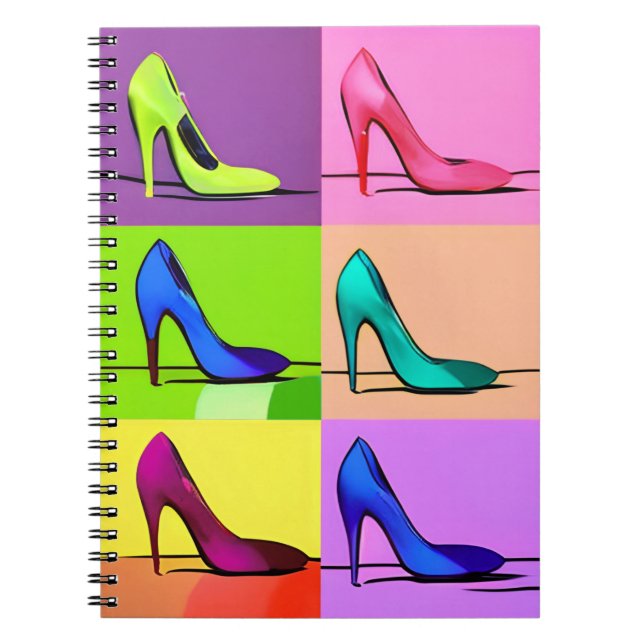 Stiletto-pumpar, affischkonst med höga klackar anteckningsbok (Framsidan)