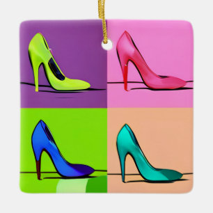 Stiletto Pumps, Högklackar Poster Art Julgransprydnad Keramik