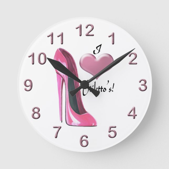 Stiletto Shoe Art Clocks Rund Klocka (Framsida)