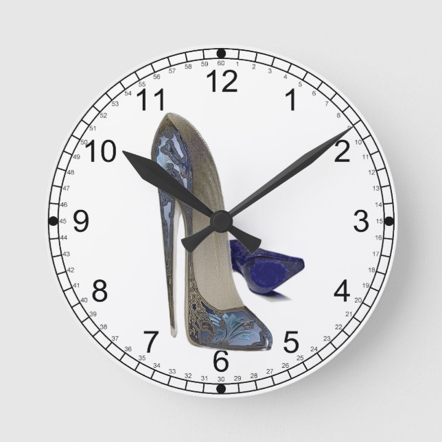 Stiletto Shoe Art Clocks Rund Klocka (Framsida)
