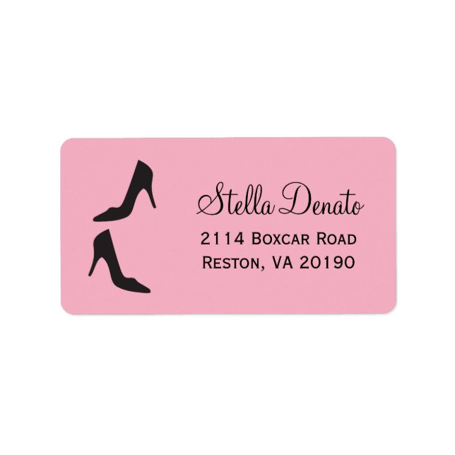 Stilettos Adressetiketter - Rosa (Framsidan)