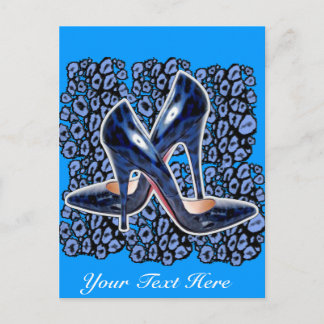 Stilettos blå katter vykort