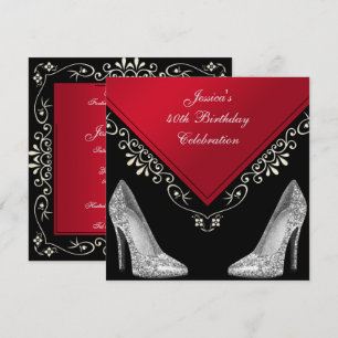 Stilettos & Decorative Swirls 40:e födelsedagen Inbjudningar