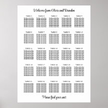 Stilfull 25 bords wedding sittplan poster