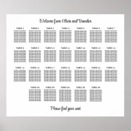 Stilfull 26 bords wedding sittplan poster