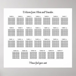 Stilfull 27 bords wedding sittplan poster