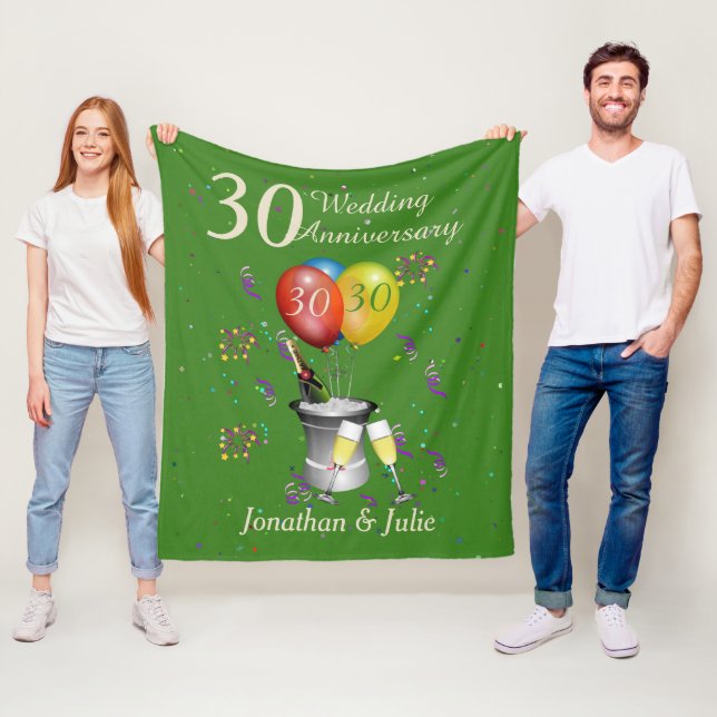 Stilfull 30-årsjubileum för bröllop Grön Fleecefilt (På plats)