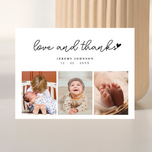 Stilfull 3 Fotosammanställning Baby Shower Tack Ko Vykort