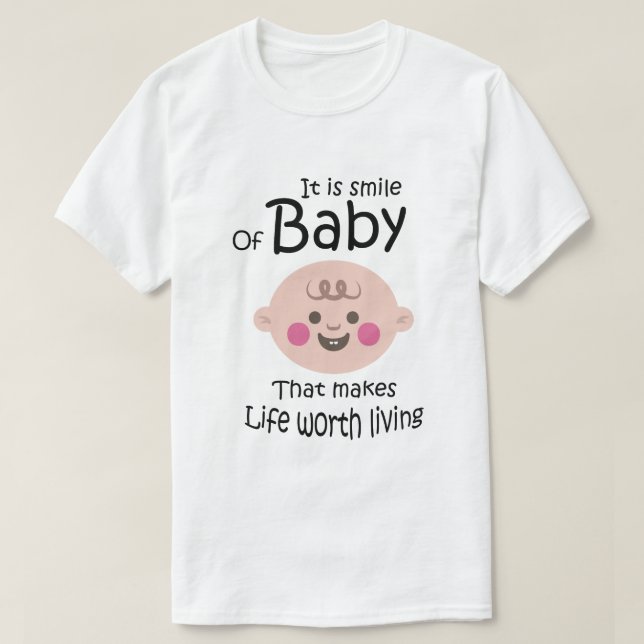 Stilfull ansikte och babypresent t shirt (Design framsida)