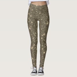 Stilfull Antik Guld Monokrom Glitter Leggings