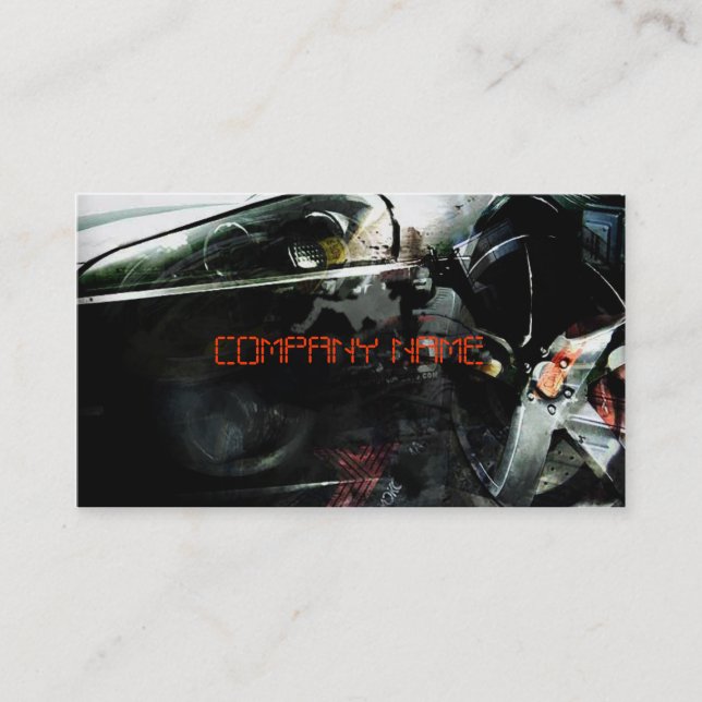 Stilfull auto sportbil med lampan visitkort (Framsida)