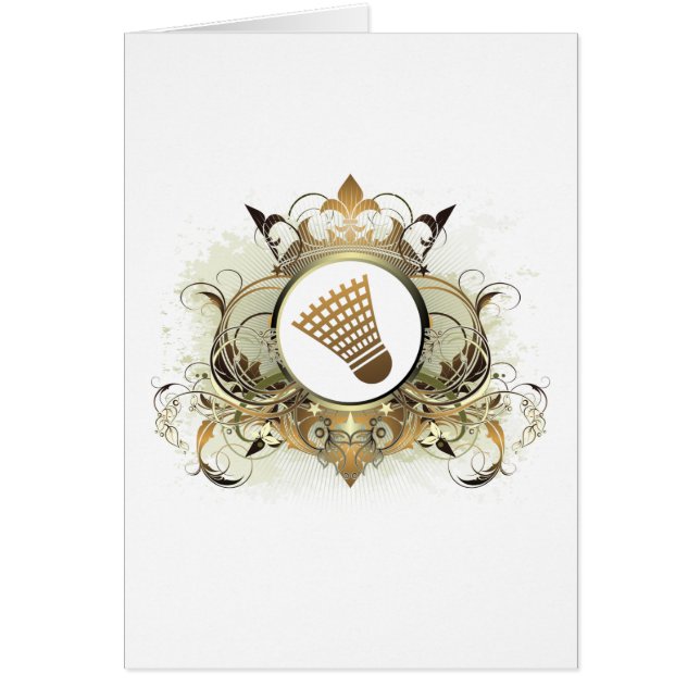 Stilfull Badminton Hälsningskort (Framsidan)