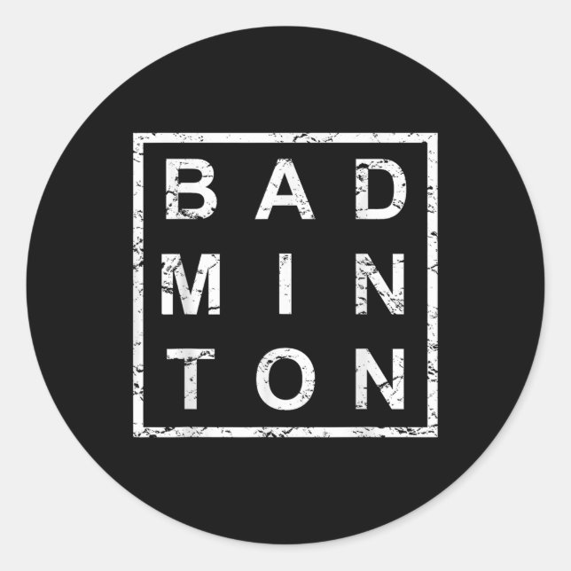 Stilfull badminton  runt klistermärke (Framsida)