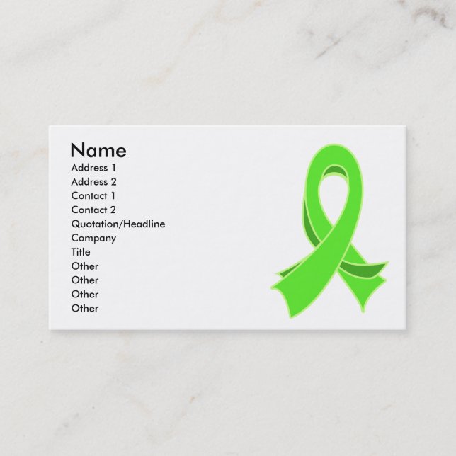Stilfull bandvisitkort för lymfkörtelcancer visitkort (Framsida)