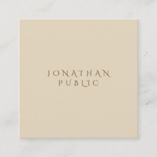Stilfull beige enkel modern mallMinimalist Fyrkantigt Visitkort