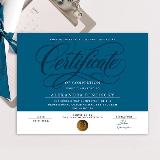 Stilfull blå certifikat erkännandepris poster (Skapare uppladdad)