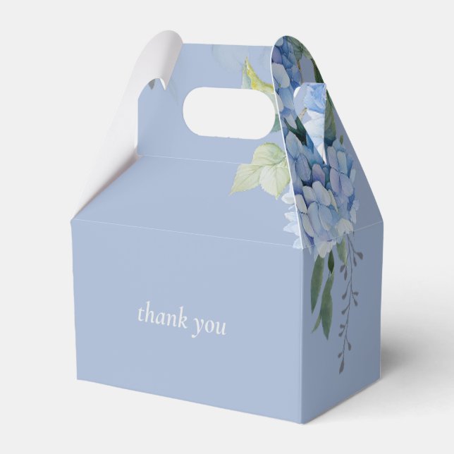 Stilfull Blå Floral Hortensia  Presentaskar (Framsidan Sidan)