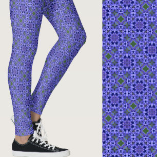 Stilfull blå modern geometrisk mönster leggings