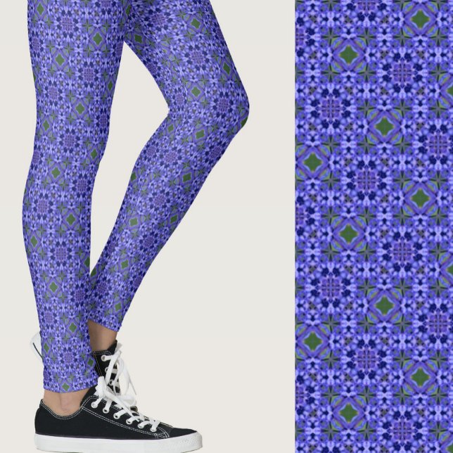 Stilfull blå modern geometrisk mönster leggings (Skapare uppladdad)