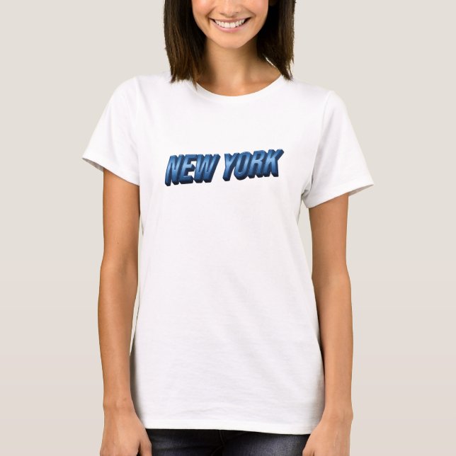 Stilfull blå NEW YORK specialdesignad t-shirt (Framsida)