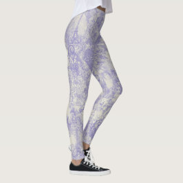 Stilfull blå Paris Toile-design Leggings