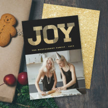 Stilfull Block Font Guld Glitter Glädje Modern Hel