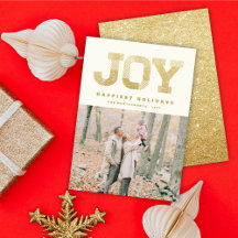Stilfull Block Font Guld Glitter Glädje Modern Hel