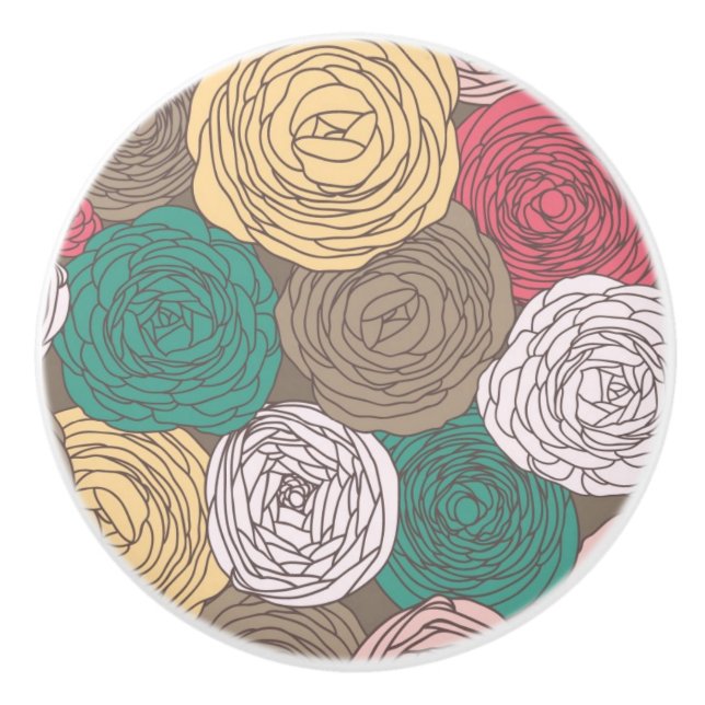 Stilfull blommönster. Ljus blommigt Knopp (Framsidan)