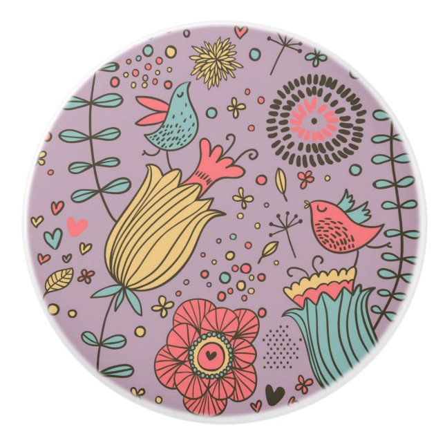 Stilfull blommönster med blommor knopp (Framsidan)