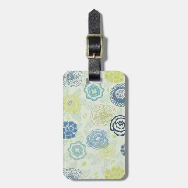 Stilfull blommönster med gulliga blommor bagagebricka (Vertikal Framsida)